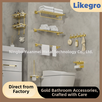 Alumínium ötvözetű fürdőtörölközőtartó, falra szerelhető fürdőszobai tároló készlet Lanke-tól — megfizethető luxus, 2–6 darabos készletek