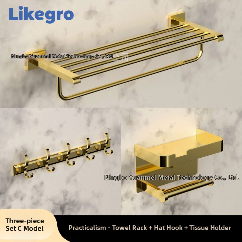 Alumínium ötvözetű fürdőtörölközőtartó, falra szerelhető fürdőszobai tároló készlet Lanke-tól — megfizethető luxus, 2–6 darabos készletek