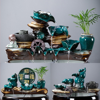 Kerámia automatikus keringő víz dekoráció akváriumhoz, felület spray-festett, festett kivitel, stílus Új kínai stílus