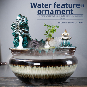 Kerámia automatikus keringő víz dekoráció akváriumhoz, felület spray-festett, festett kivitel, stílus Új kínai stílus