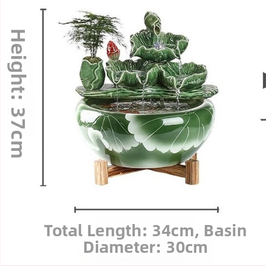 Kerámia automatikus keringő víz dekoráció akváriumhoz, felület spray-festett, festett kivitel, stílus Új kínai stílus