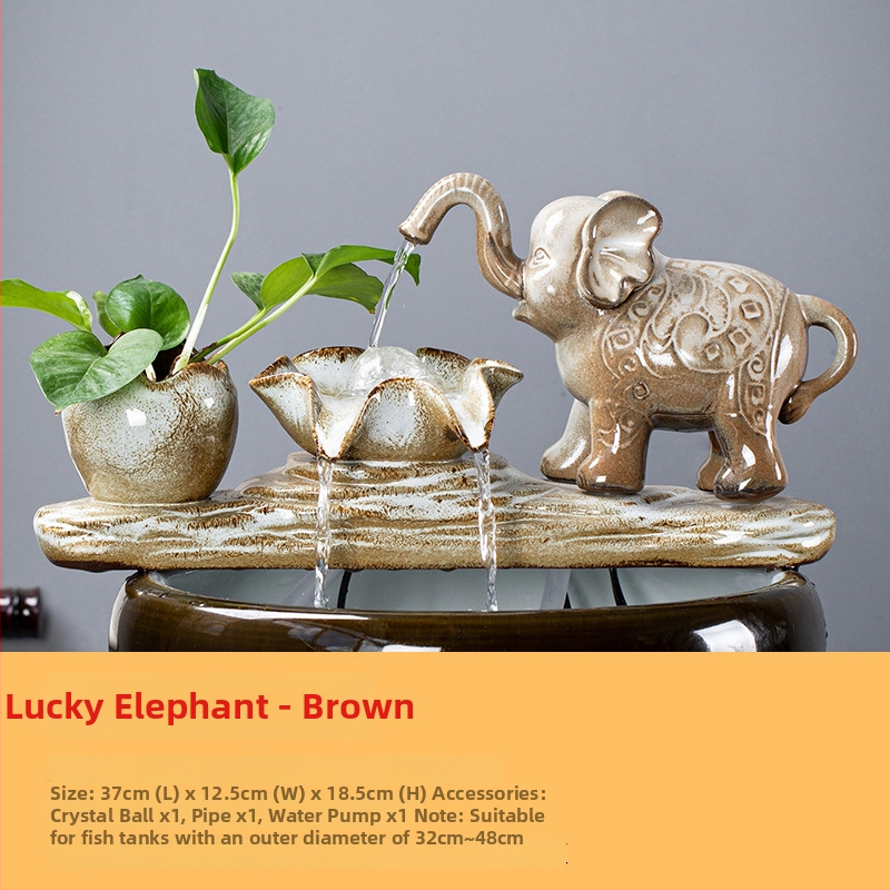 Kerámia automatikus keringő víz dekoráció akváriumhoz, felület spray-festett, festett kivitel, stílus Új kínai stílus