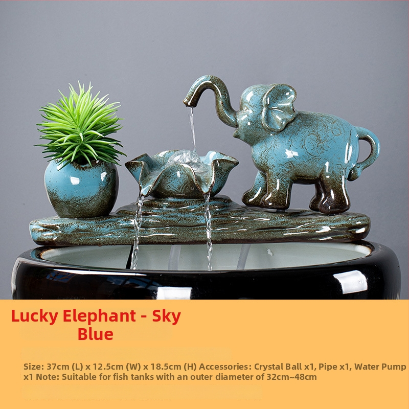 Kerámia automatikus keringő víz dekoráció akváriumhoz, felület spray-festett, festett kivitel, stílus Új kínai stílus