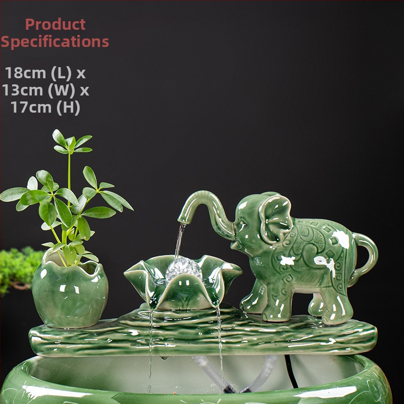 Kerámia automatikus keringő víz dekoráció akváriumhoz, felület spray-festett, festett kivitel, stílus Új kínai stílus