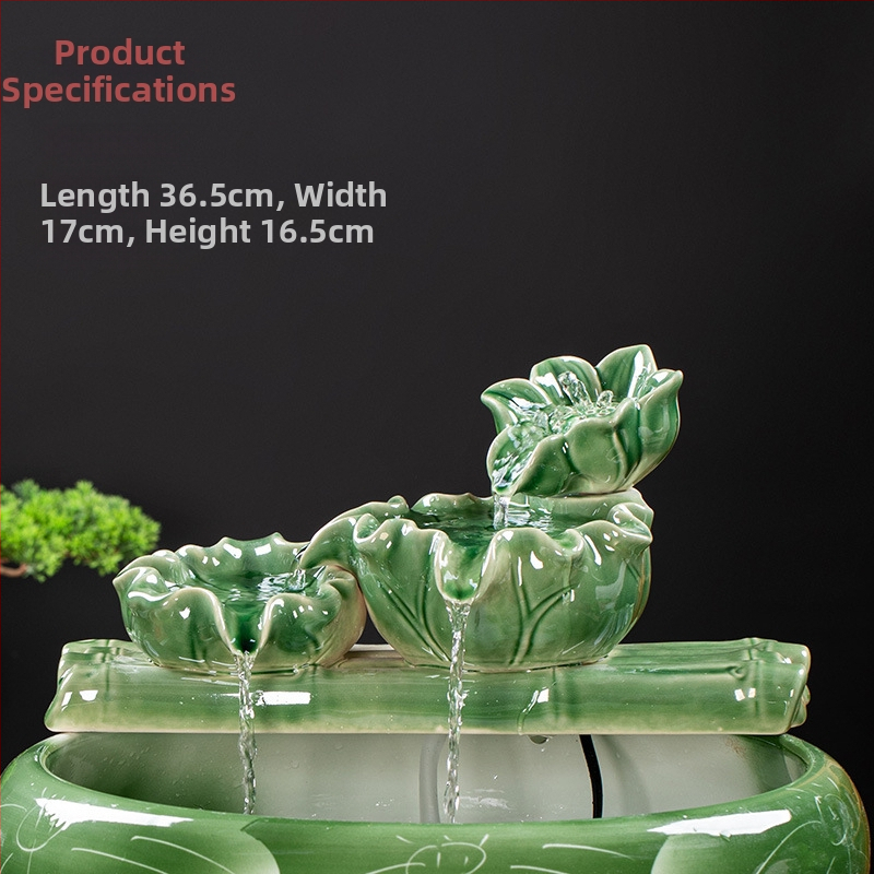 Kerámia automatikus keringő víz dekoráció akváriumhoz, felület spray-festett, festett kivitel, stílus Új kínai stílus