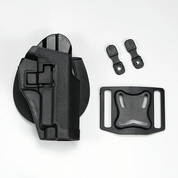 Toc de pistol tactic exterior cu tragere rapidă — curea talie ABS, compatibil cu M1911/M92/P226/USP/Glock 17