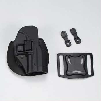 Toc de pistol tactic exterior cu tragere rapidă — curea talie ABS, compatibil cu M1911/M92/P226/USP/Glock 17