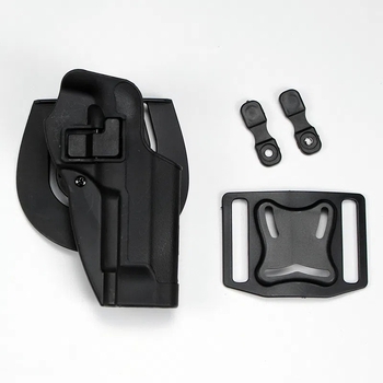 Toc de pistol tactic exterior cu tragere rapidă — curea talie ABS, compatibil cu M1911/M92/P226/USP/Glock 17