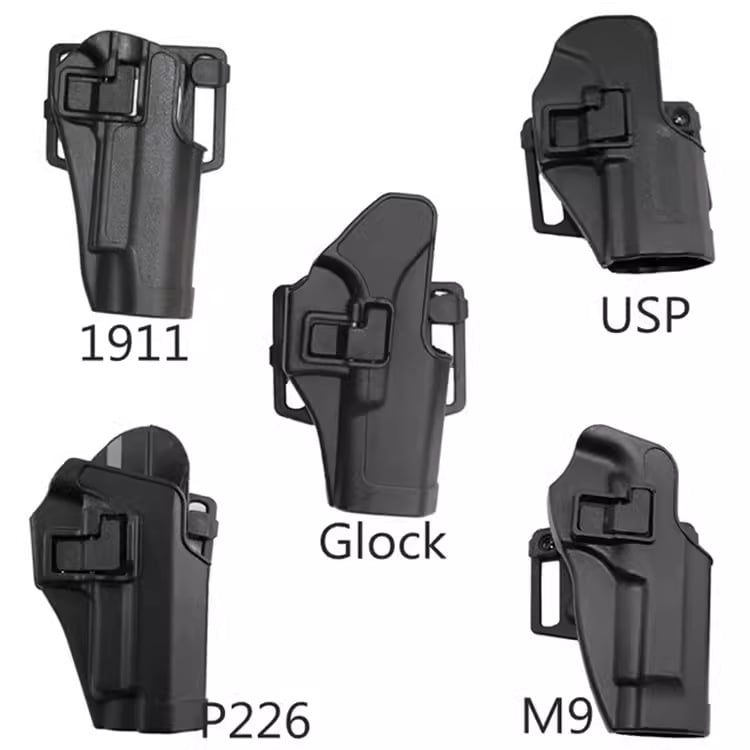 Toc de pistol tactic exterior cu tragere rapidă — curea talie ABS, compatibil cu M1911/M92/P226/USP/Glock 17
