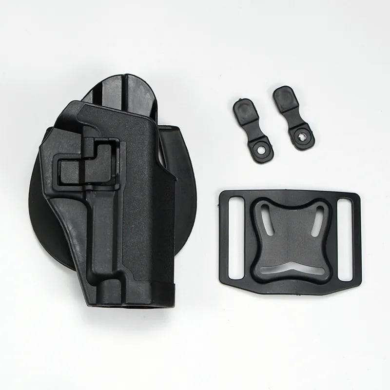 Toc de pistol tactic exterior cu tragere rapidă — curea talie ABS, compatibil cu M1911/M92/P226/USP/Glock 17