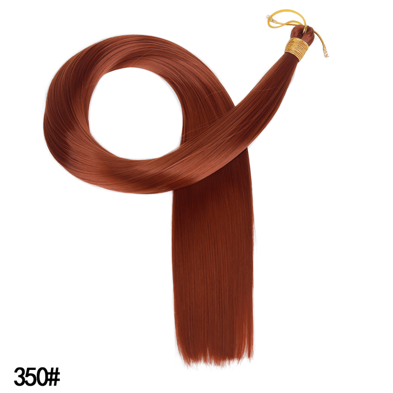 Polachi perucă cu coadă – stil drept, fibre rezistente la temperaturi înalte, model Zfft01