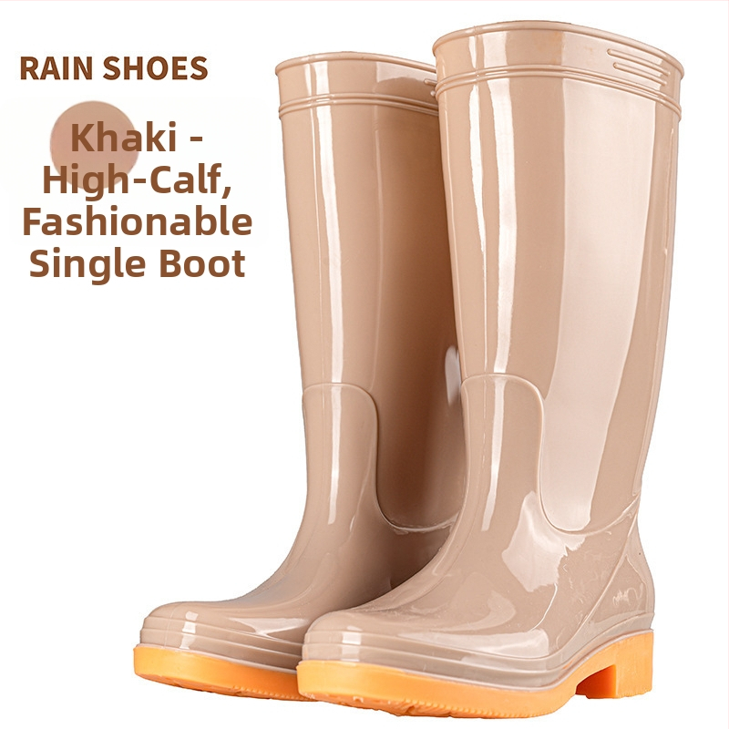 Γυναικείες γαλότσες βροχής PVC, με μεσαίο μήκος γάμπας, αδιάβροχες και αντιολισθητικές, με επένδυση από βαμβάκι.