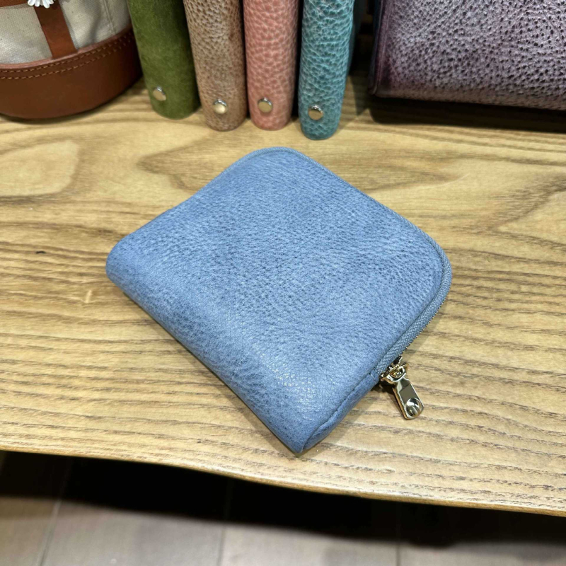 Geantă de depozitare din piele naturală, cu fermoar, căptușeală din pânză, piele tăbăcuită vegetal, foarte ușoară