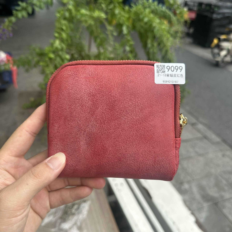 Geantă de depozitare din piele naturală, cu fermoar, căptușeală din pânză, piele tăbăcuită vegetal, foarte ușoară