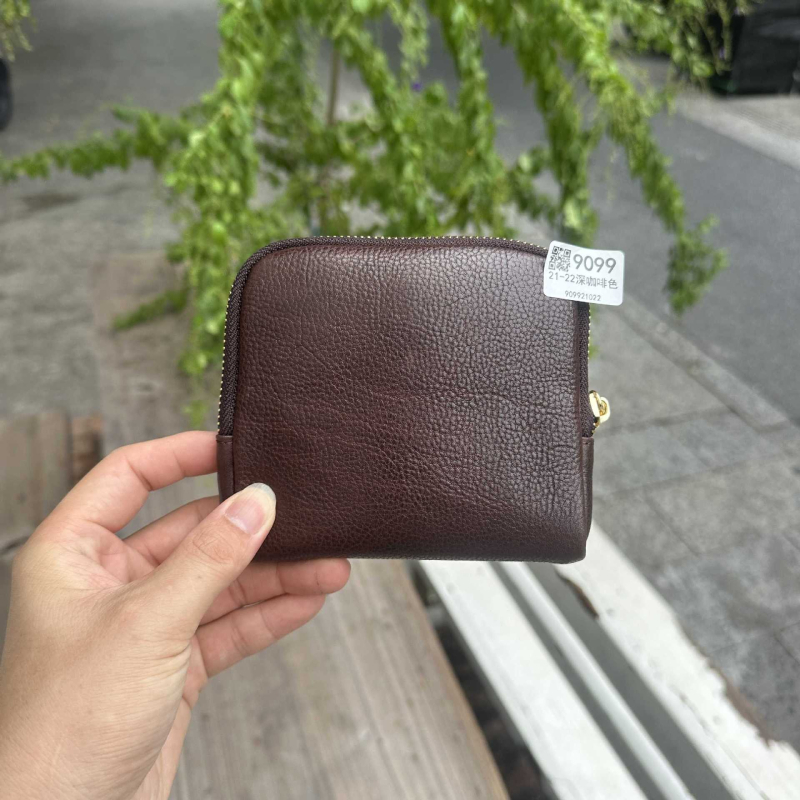 Geantă de depozitare din piele naturală, cu fermoar, căptușeală din pânză, piele tăbăcuită vegetal, foarte ușoară