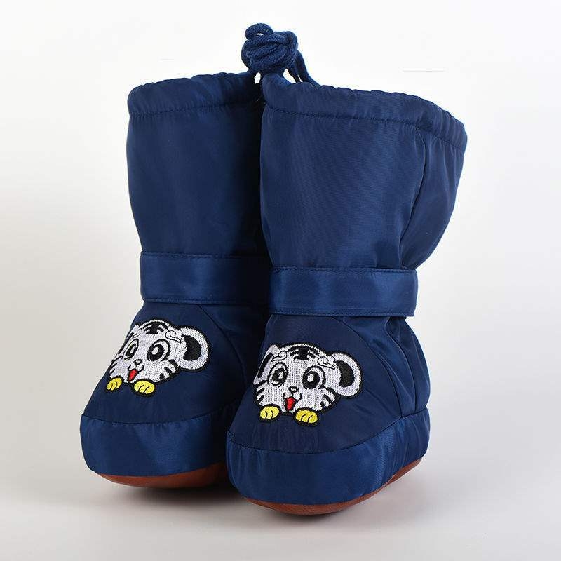 Παιδικά παπούτσια προπερπατήματος για χειμώνα με σχέδιο καρτούν; PU σόλα, άνω μέρος από μικροΐνα, κατάλληλα για 6–12 μηνών