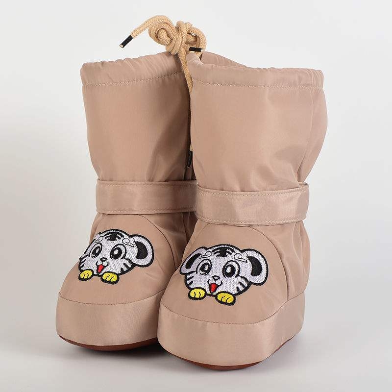 Παιδικά παπούτσια προπερπατήματος για χειμώνα με σχέδιο καρτούν; PU σόλα, άνω μέρος από μικροΐνα, κατάλληλα για 6–12 μηνών