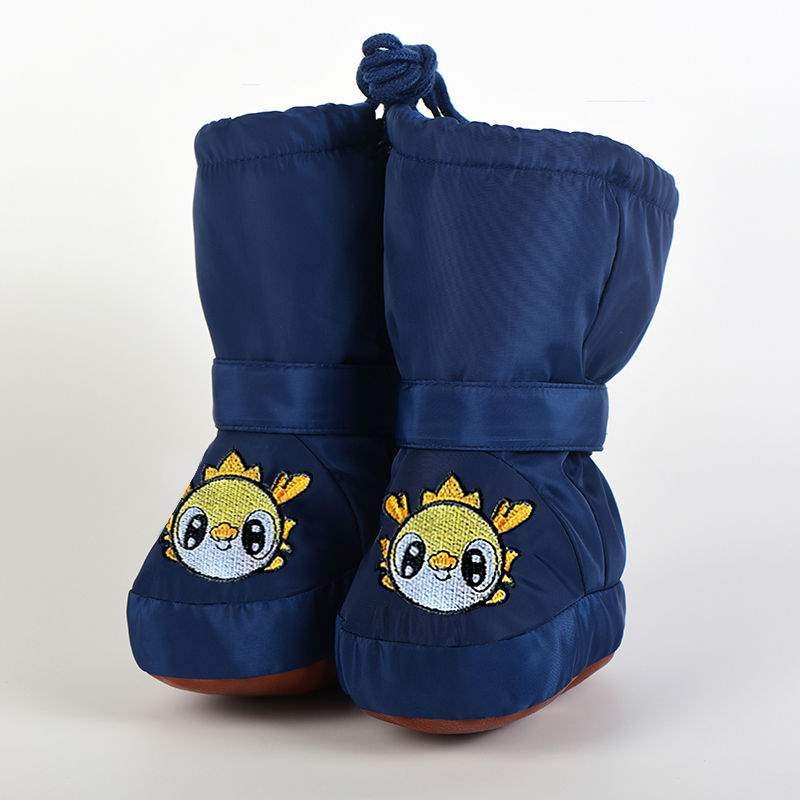 Παιδικά παπούτσια προπερπατήματος για χειμώνα με σχέδιο καρτούν; PU σόλα, άνω μέρος από μικροΐνα, κατάλληλα για 6–12 μηνών