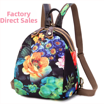 Olandian Geantă mică pentru femei din pânză Oxford — geantă crossbody cu fermoar, buzunar pentru telefon și ID, stil literar-artist național