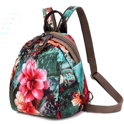 Olandian Geantă mică pentru femei din pânză Oxford — geantă crossbody cu fermoar, buzunar pentru telefon și ID, stil literar-artist național