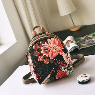 Olandian Geantă mică pentru femei din pânză Oxford — geantă crossbody cu fermoar, buzunar pentru telefon și ID, stil literar-artist național