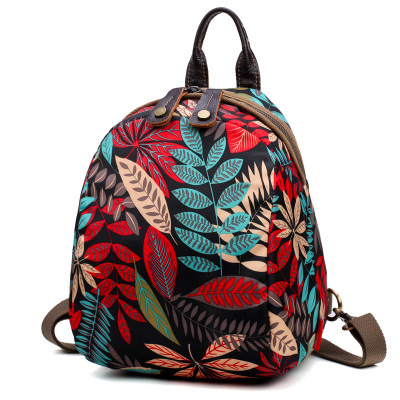 Olandian Geantă mică pentru femei din pânză Oxford — geantă crossbody cu fermoar, buzunar pentru telefon și ID, stil literar-artist național