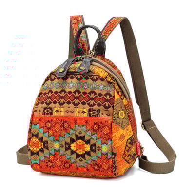 Olandian Geantă mică pentru femei din pânză Oxford — geantă crossbody cu fermoar, buzunar pentru telefon și ID, stil literar-artist național