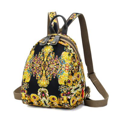 Olandian Geantă mică pentru femei din pânză Oxford — geantă crossbody cu fermoar, buzunar pentru telefon și ID, stil literar-artist național