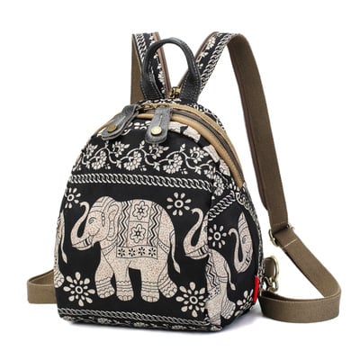 Olandian Geantă mică pentru femei din pânză Oxford — geantă crossbody cu fermoar, buzunar pentru telefon și ID, stil literar-artist național