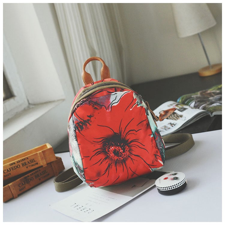 Olandian Geantă mică pentru femei din pânză Oxford — geantă crossbody cu fermoar, buzunar pentru telefon și ID, stil literar-artist național