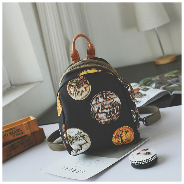 Olandian Geantă mică pentru femei din pânză Oxford — geantă crossbody cu fermoar, buzunar pentru telefon și ID, stil literar-artist național