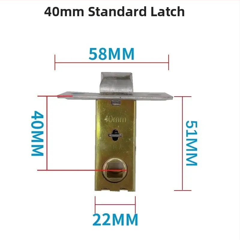 Zámok s jazýčkom do drevených dverí, kúpeľňa, toaleta a spálňa, vnútorné použitie. Materiál jazýčka: zliatina zinku, nerezová oceľ, železo; materiál tela zámku: zliatina zinku, nerezová oceľ, železo; materiál kľučky: zliatina zinku, nerezová oceľ, železo.