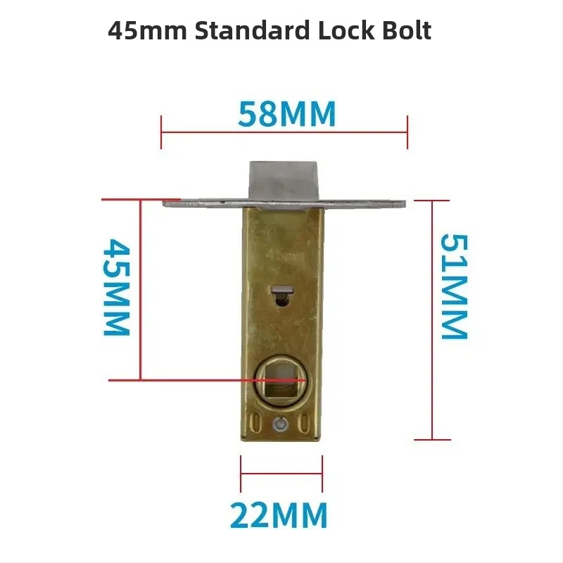 Zámok s jazýčkom do drevených dverí, kúpeľňa, toaleta a spálňa, vnútorné použitie. Materiál jazýčka: zliatina zinku, nerezová oceľ, železo; materiál tela zámku: zliatina zinku, nerezová oceľ, železo; materiál kľučky: zliatina zinku, nerezová oceľ, železo.