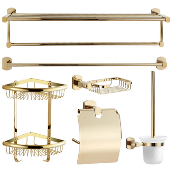 Fürdőszobai réz törölközőtartó készlet - elektrogalvanizált felület, Anyag: Réz, Márka: Ming Francium, Készlet opciók: 2–6+ db, Stílus: Új kínai stílus