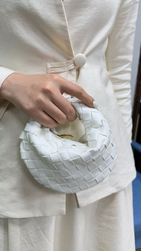 Geantă clutch mini din PU, în formă de dumpling, închidere cu fermoar, design tridimensional