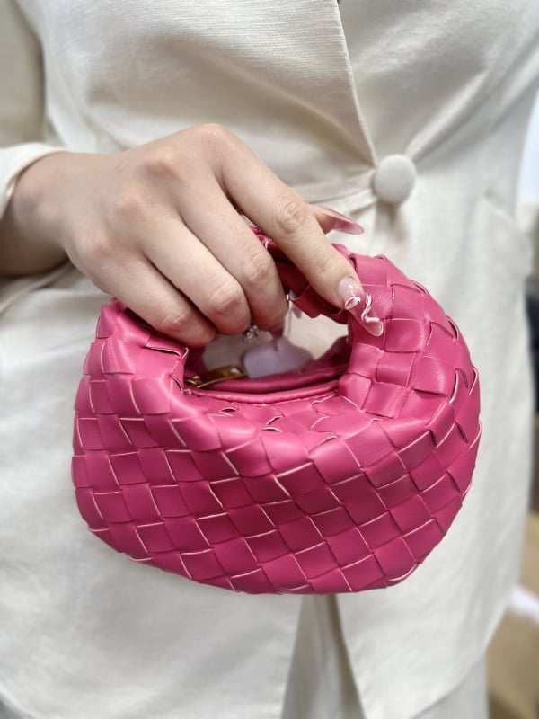 Geantă clutch mini din PU, în formă de dumpling, închidere cu fermoar, design tridimensional