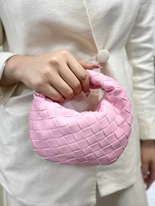 Geantă clutch mini din PU, în formă de dumpling, închidere cu fermoar, design tridimensional