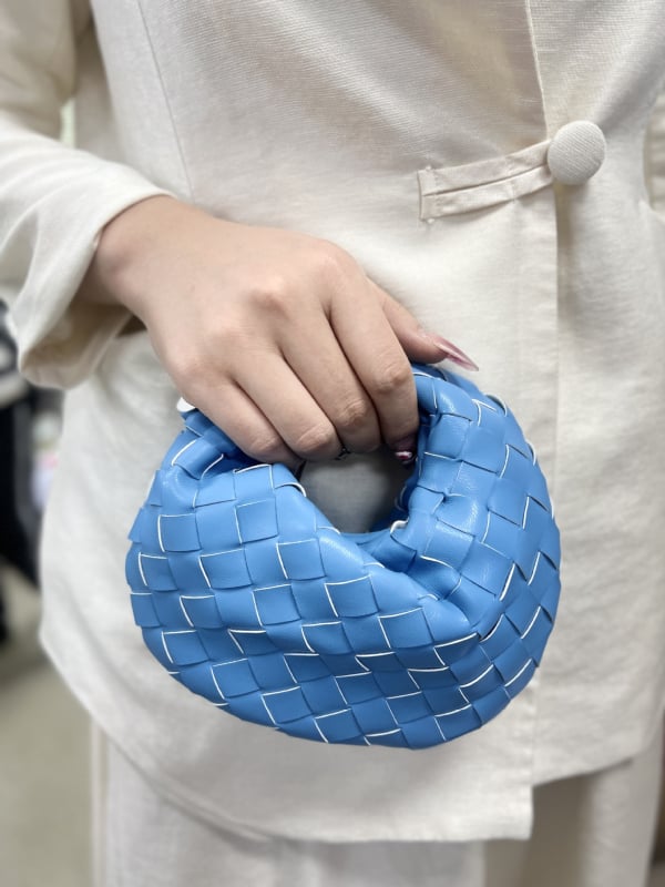 Geantă clutch mini din PU, în formă de dumpling, închidere cu fermoar, design tridimensional