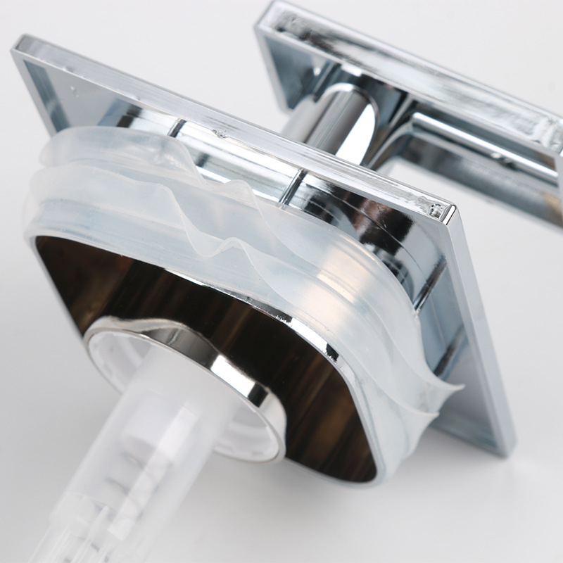 Бутилка за дезинфектант с ръчна помпа, пластмасова, дюза с силиконово уплътнение, модерен минималистичен стил, електроплакиране