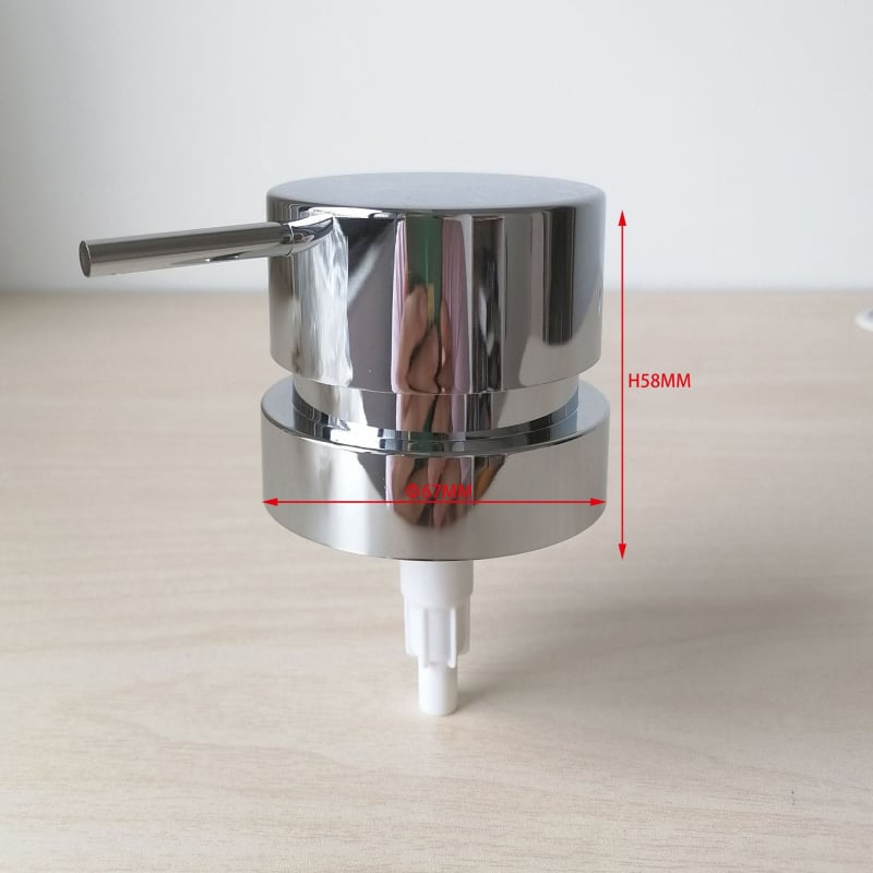 Бутилка за дезинфектант с ръчна помпа, пластмасова, дюза с силиконово уплътнение, модерен минималистичен стил, електроплакиране