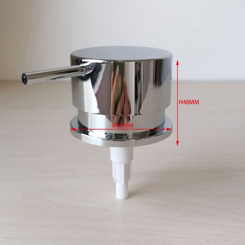 Бутилка за дезинфектант с ръчна помпа, пластмасова, дюза с силиконово уплътнение, модерен минималистичен стил, електроплакиране