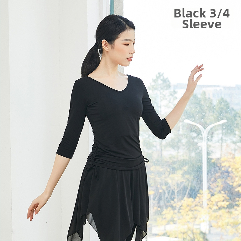 Női modern tánc felső, edzőblúz, modal viszkóz anyag, latin és etnikus táncokra