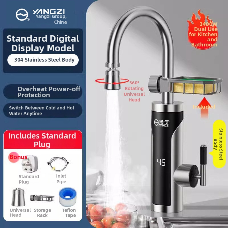 Okamžitý horúci vodovod do kuchyne — konštantná teplota, rýchle zahrievanie; 304 nerezová oceľ, špiráľové pripojenie, jednotné pripojenie