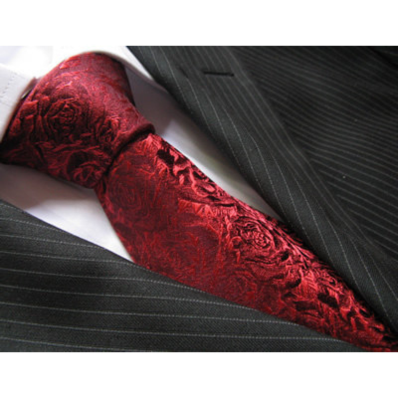 Κλιπ γραβάτας για άνδρες με φλοράλ σχέδιο, πολυεστερική επένδυση, στυλ χωρίς κόμπους