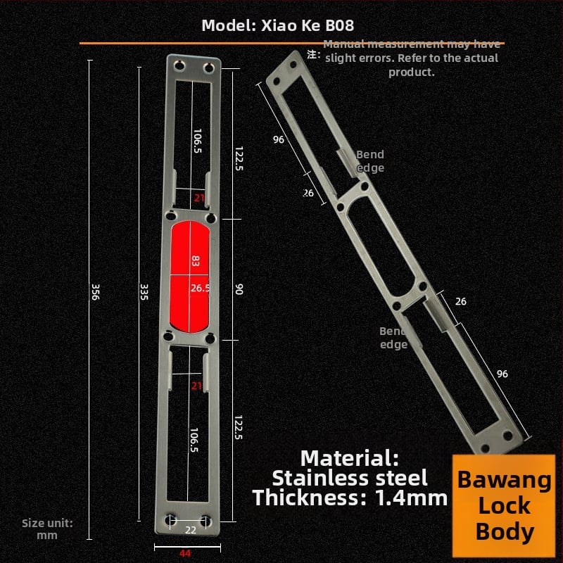 Andamia B05 zártest, rozsdamentes acél, modern minimalist stílus, biztonsági ajtókhoz, faajtókhoz és villa kapukhoz
