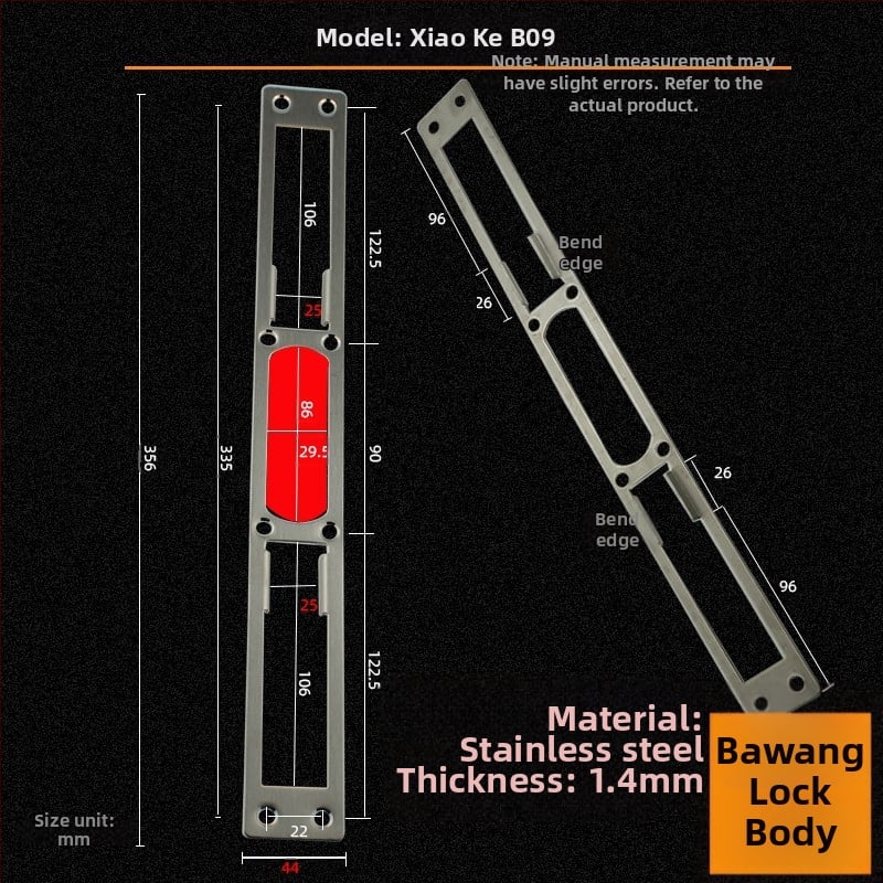 Andamia B05 zártest, rozsdamentes acél, modern minimalist stílus, biztonsági ajtókhoz, faajtókhoz és villa kapukhoz