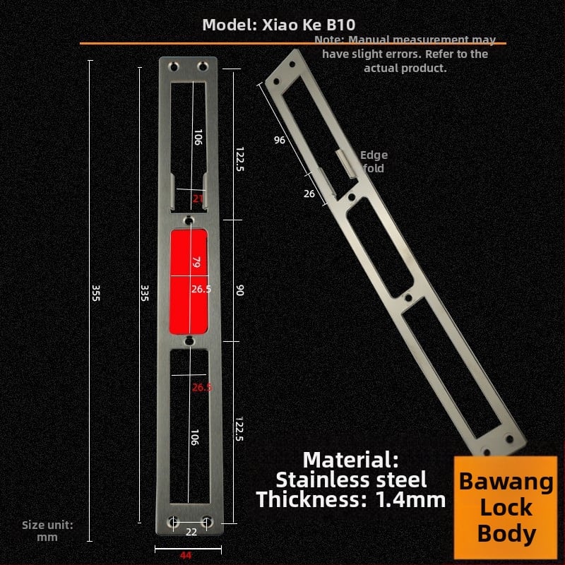 Andamia B05 zártest, rozsdamentes acél, modern minimalist stílus, biztonsági ajtókhoz, faajtókhoz és villa kapukhoz