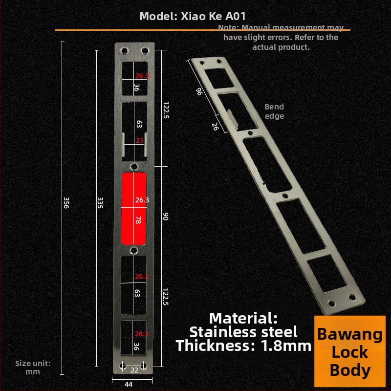 Andamia B05 zártest, rozsdamentes acél, modern minimalist stílus, biztonsági ajtókhoz, faajtókhoz és villa kapukhoz