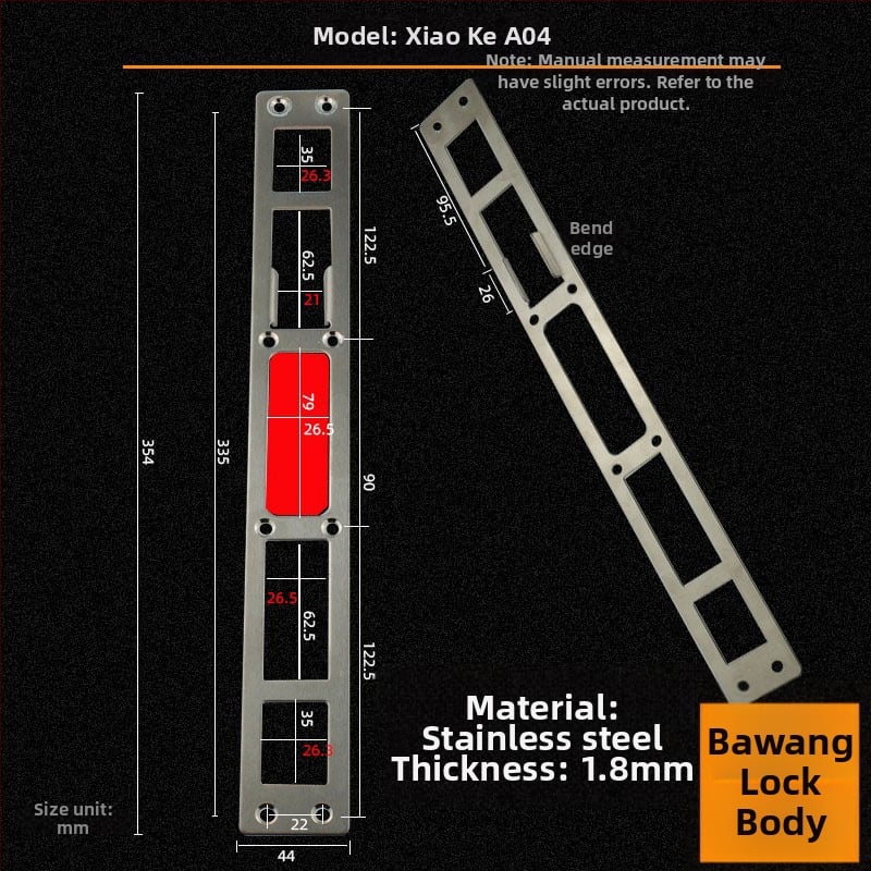 Andamia B05 zártest, rozsdamentes acél, modern minimalist stílus, biztonsági ajtókhoz, faajtókhoz és villa kapukhoz