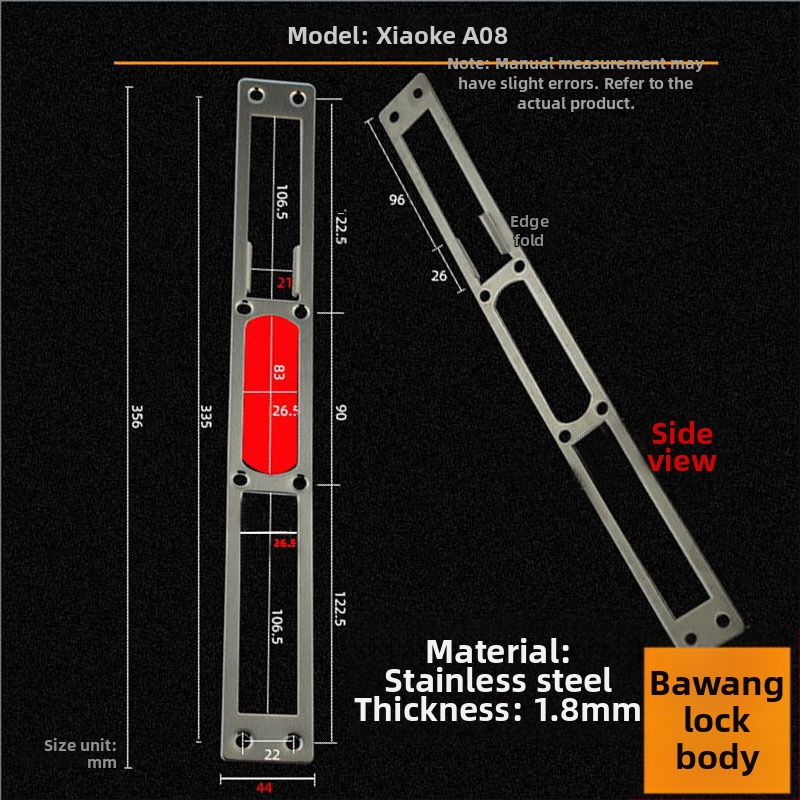 Andamia B05 zártest, rozsdamentes acél, modern minimalist stílus, biztonsági ajtókhoz, faajtókhoz és villa kapukhoz
